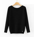 LUBN2 Black Boat Neck Sweater