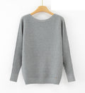LUBN3 Grey Boat Neck Sweater