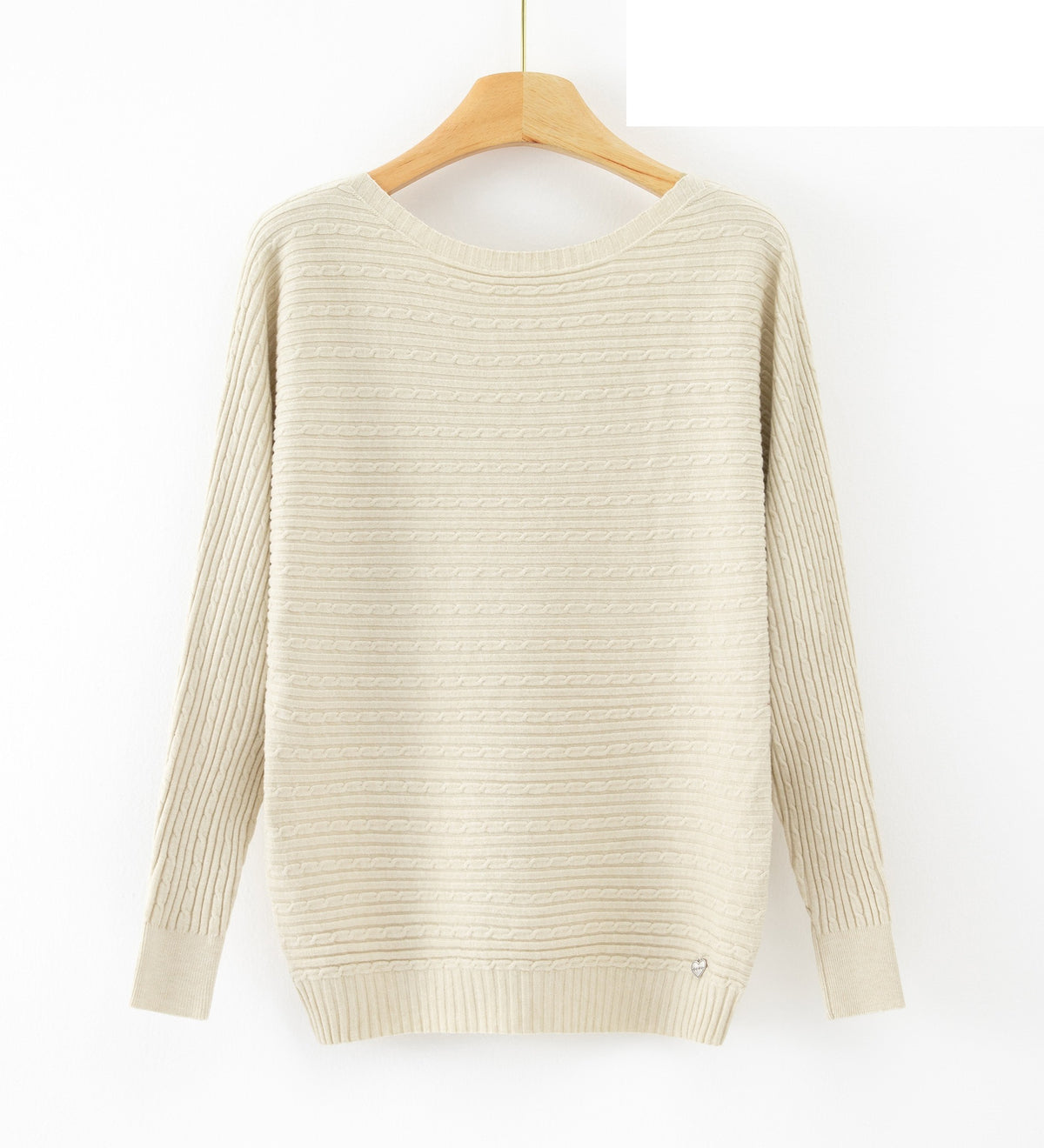 LUBN5 Ivory Boat Neck Sweater