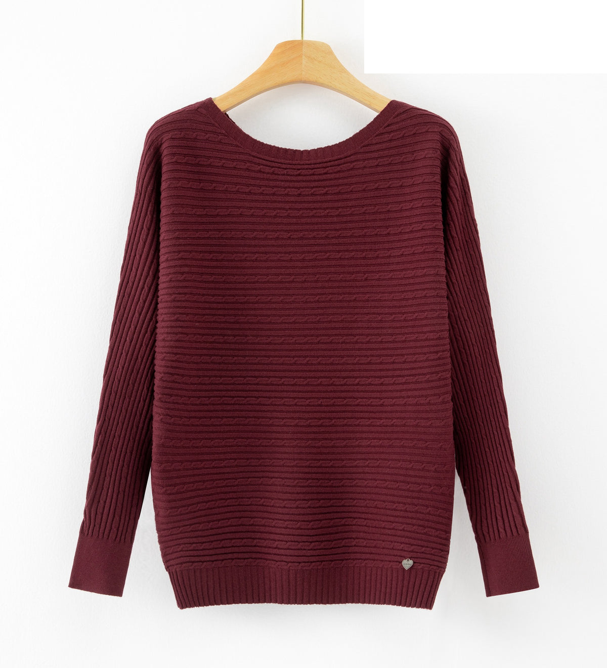 LUBN6 Burgundy Boat Neck Sweater