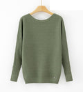 LUBN8 Khaki Boat Neck Sweater
