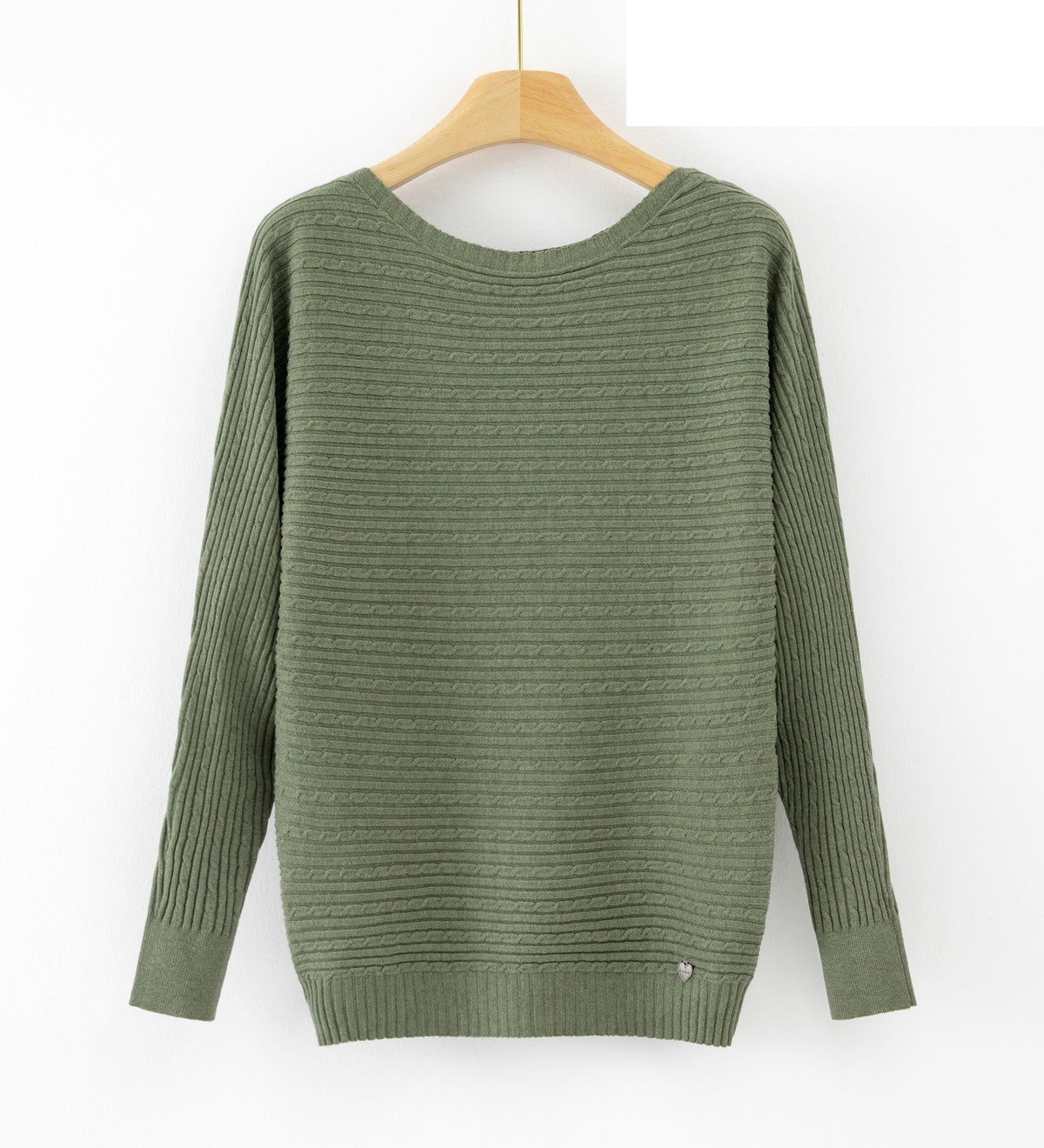 LUBN8 Khaki Boat Neck Sweater