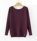 LUBN9 Purple Boat Neck Sweater
