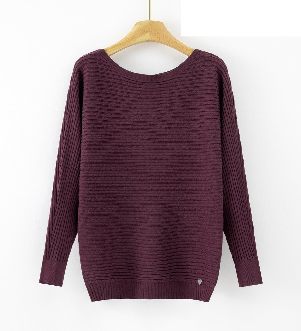 LUBN9 Purple Boat Neck Sweater