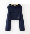 LUBS10 Navy Bardot Sweater