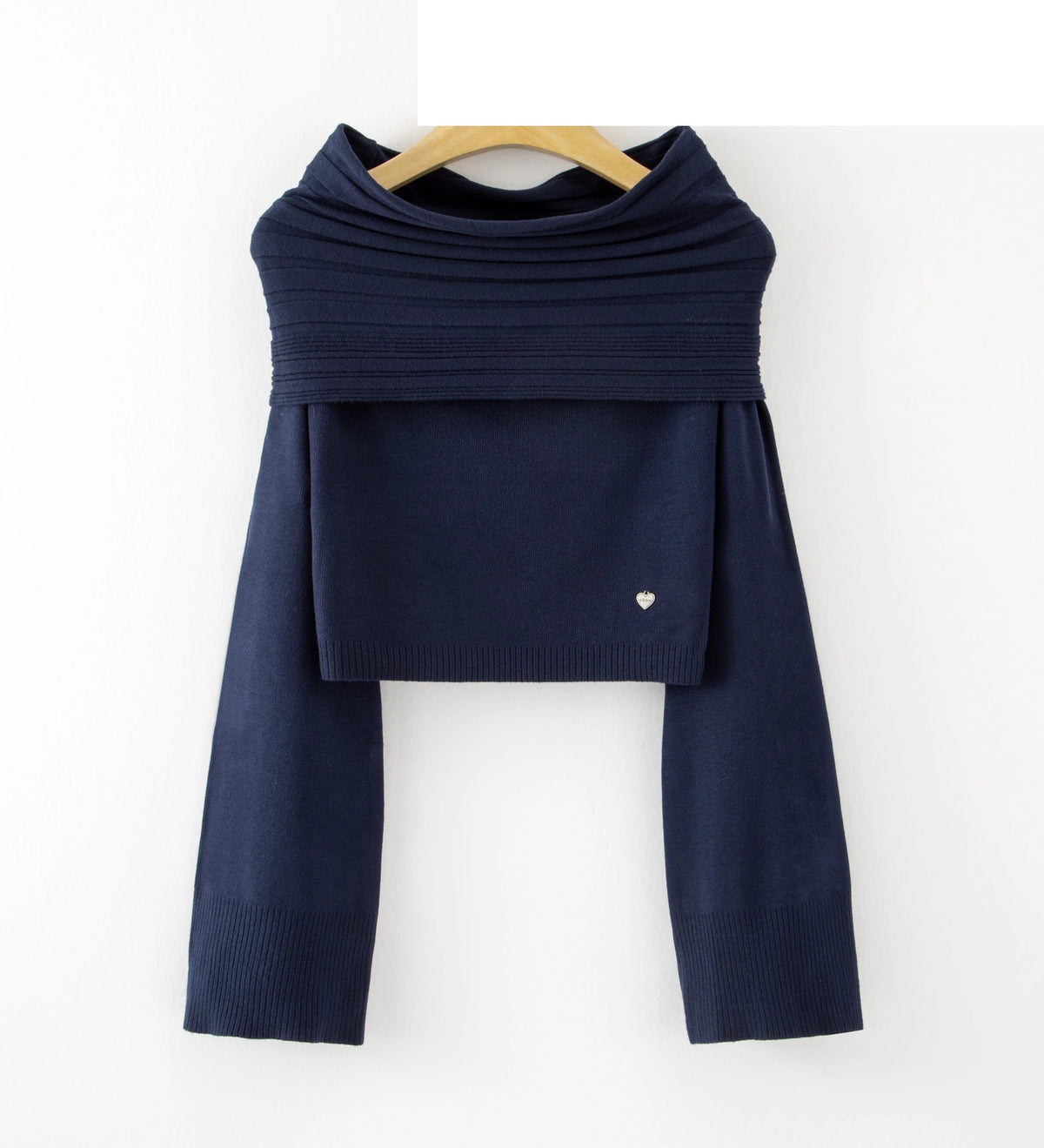 LUBS10 Navy Bardot Sweater