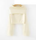LUBS5 White Bardot Sweater