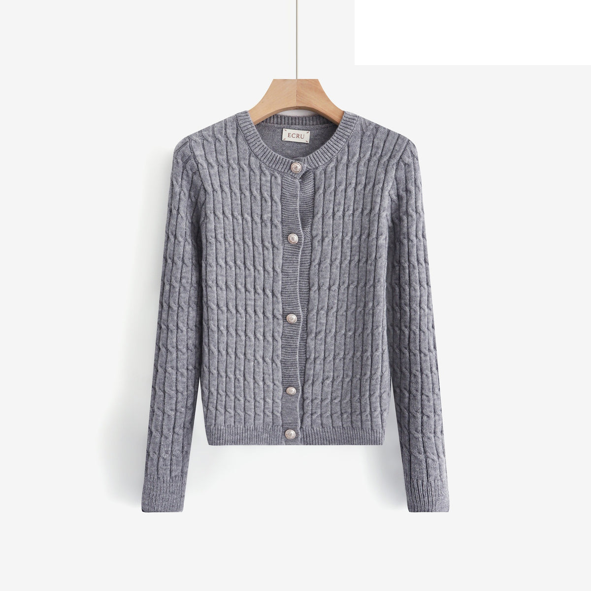 LUCB3 Grey Cable Cardigan