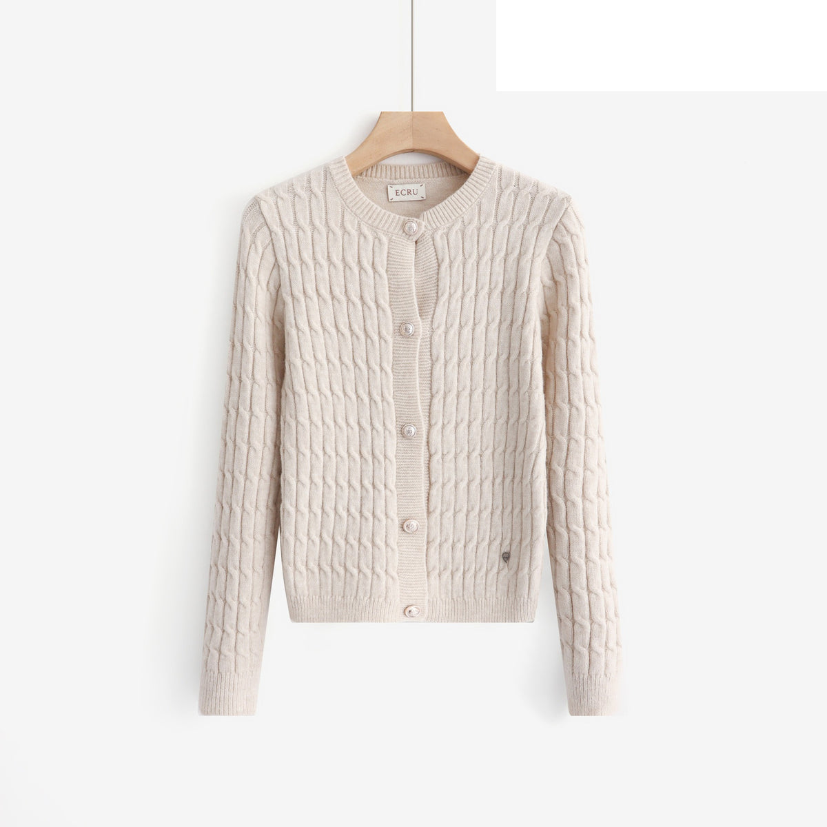 LUCB5 Ivory Cable Cardigan