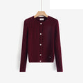 LUCB6 Burgundy Cable Cardigan