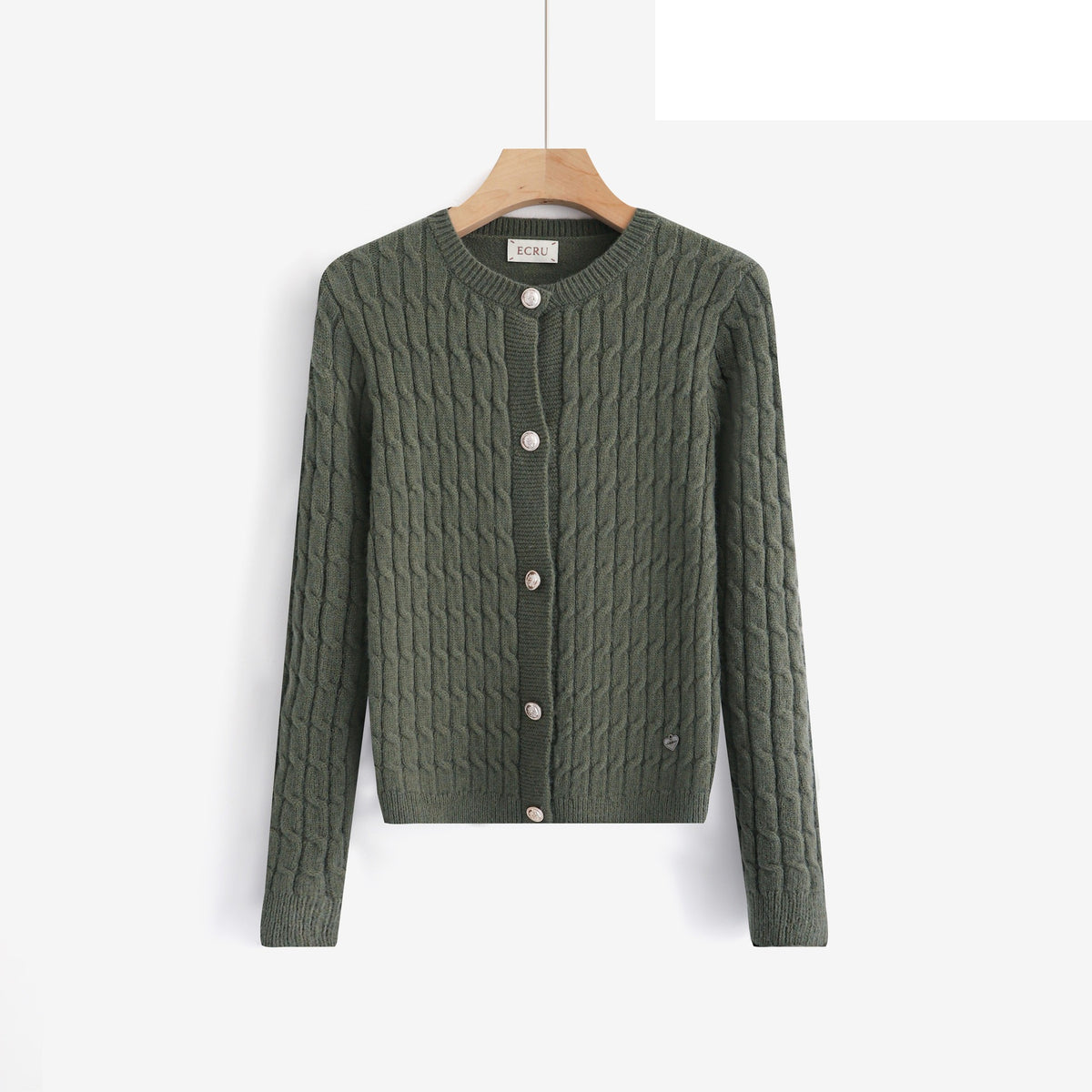 LUCB7 Khaki Cable Cardigan