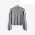 LUCR2 Grey Ruched-Sleeve Sweater