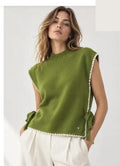 LUPN1 Olive Contrast-Trim Poncho