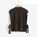 LUPN11 Coffee Contrast-Trim Poncho