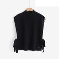 LUPN2 Black Contrast-Trim Poncho