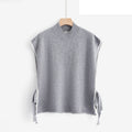 LUPN3 Grey Contrast-Trim Poncho
