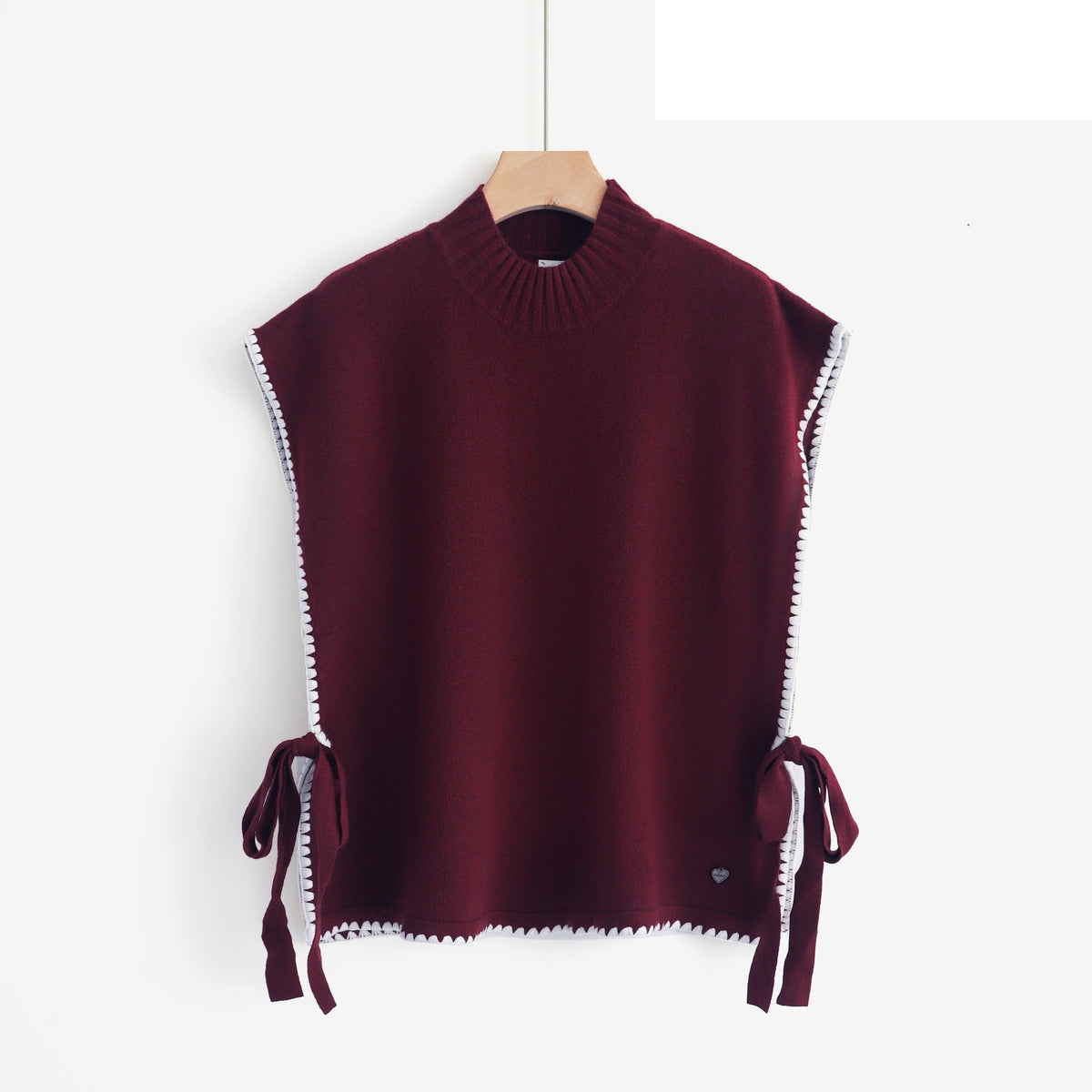 LUPN9 Purple Contrast-Trim Poncho