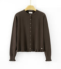 LURC11 Coffee Ruffle Cardigan