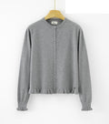 LURC3 Grey Ruffle Cardigan