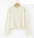 LURC4 White Ruffle Cardigan