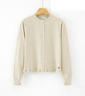 LURC5 Ivory Ruffle Cardigan