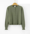 LURC8 Khaki Ruffle Cardigan