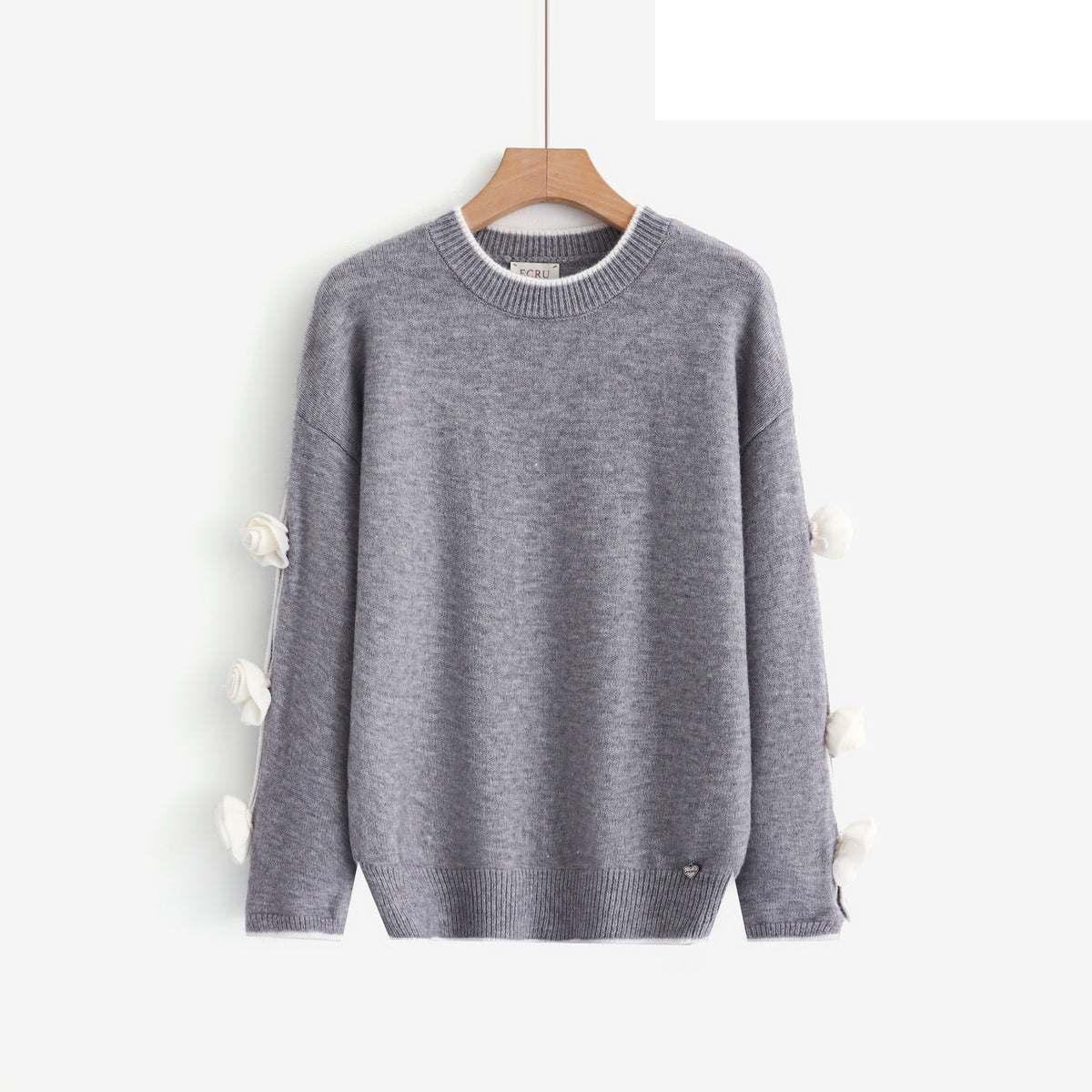 LURL3 Grey Rose Line Sweater