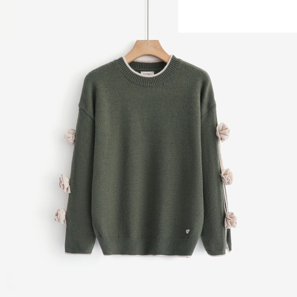 LURL7 Khaki Rose Line Sweater