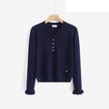 LUVB10 Navy Button Sweater