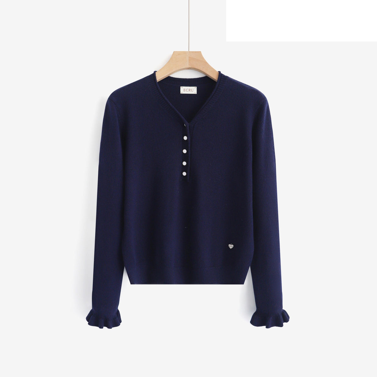 LUVB10 Navy Button Sweater