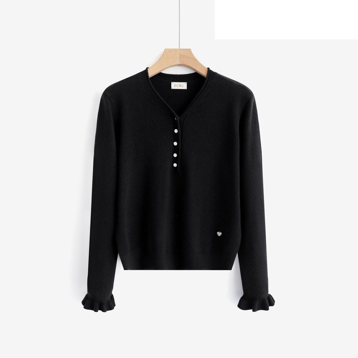 LUVB2 Black Button Sweater