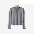 LUVB3 Grey Button Sweater