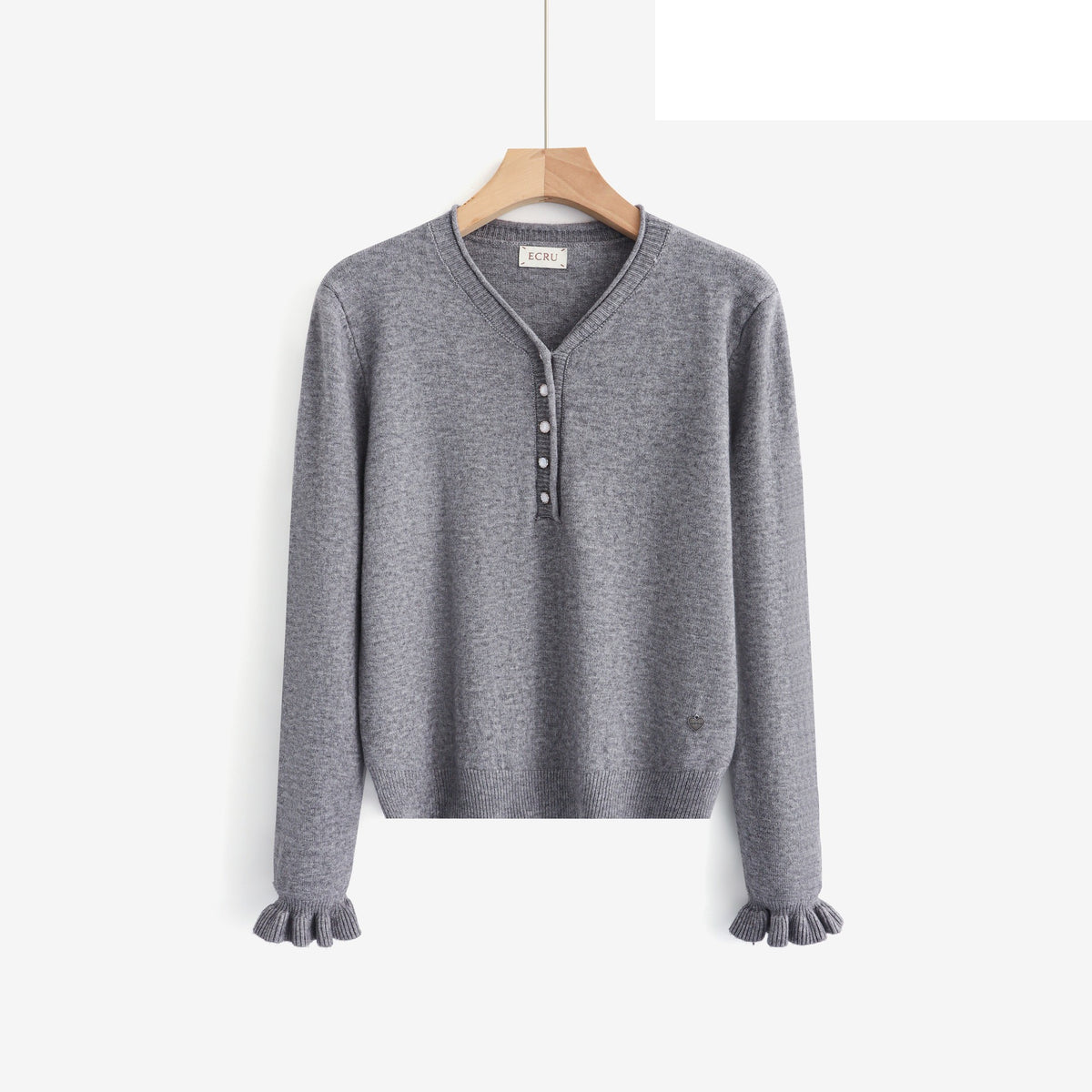 LUVB3 Grey Button Sweater