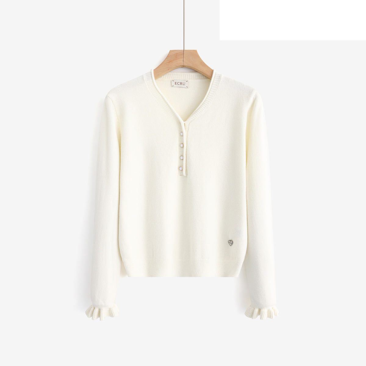 LUVB4 White Button Sweater