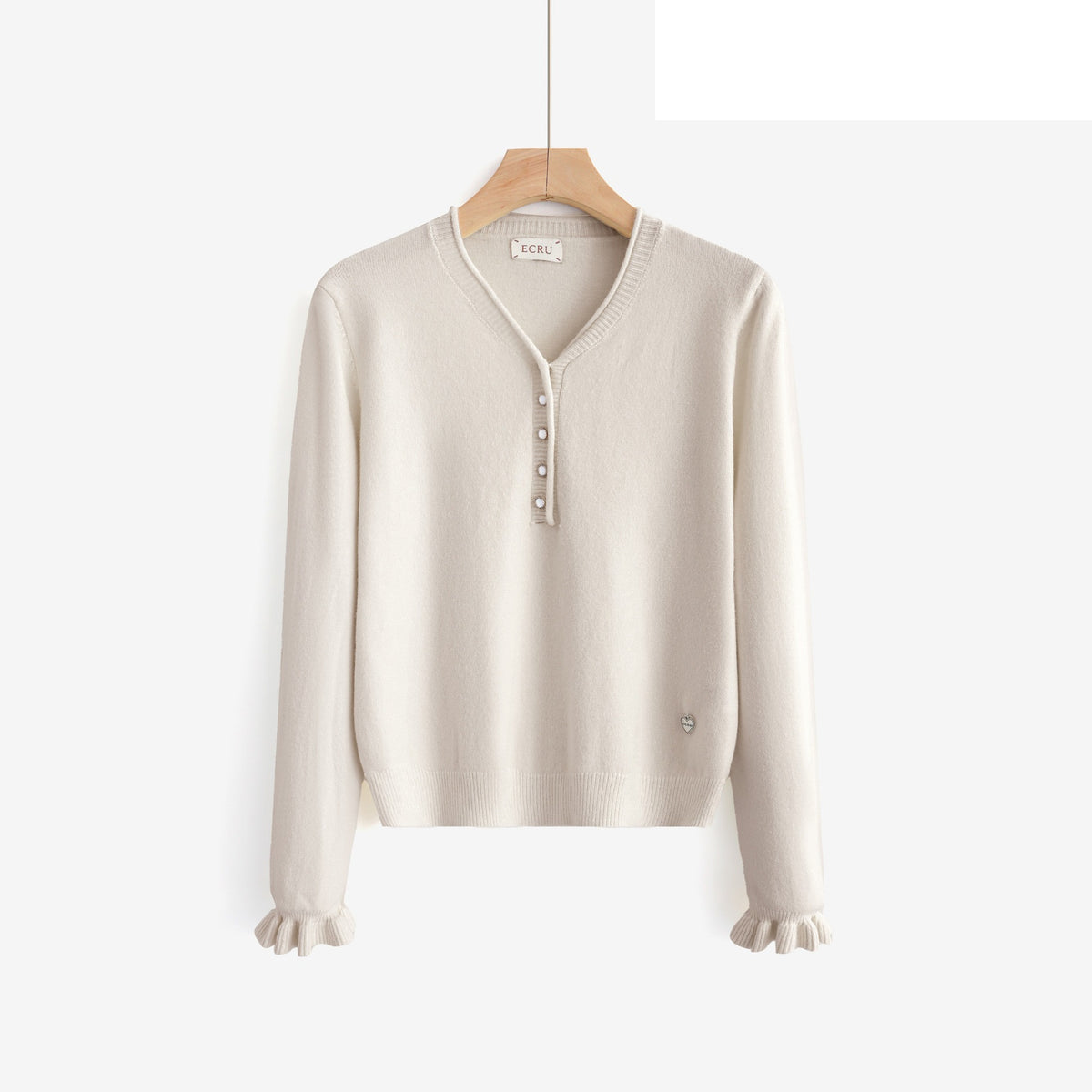 LUVB5 Ivory Button Sweater