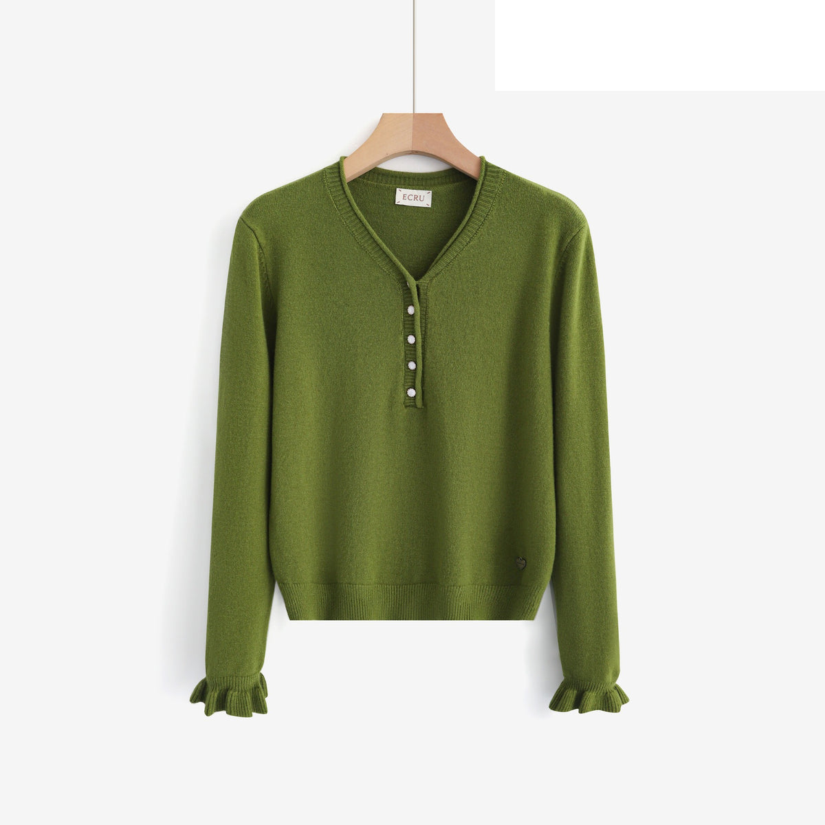 LUVB8 Olive Button Sweater