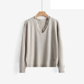 LUVL11 Beige Lace-Trim Sweater