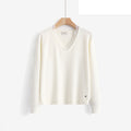 LUVL4 White Lace-Trim Sweater