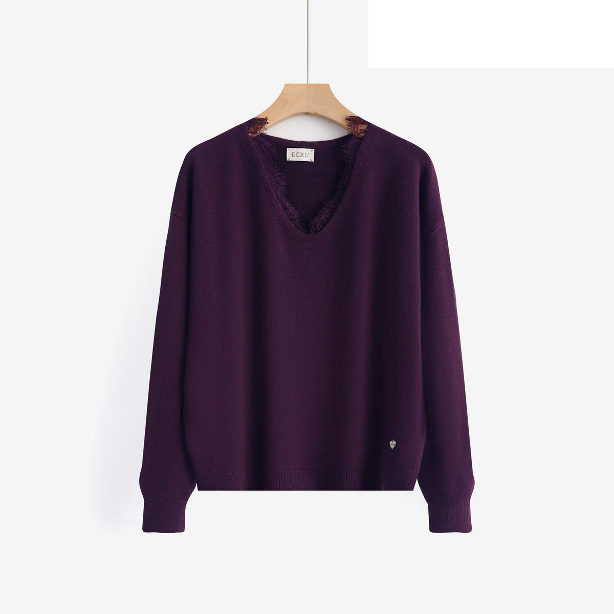 LUVL8 Purple Lace-Trim Sweater