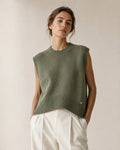 LUBXC8 Khaki Boxy Knit Vest