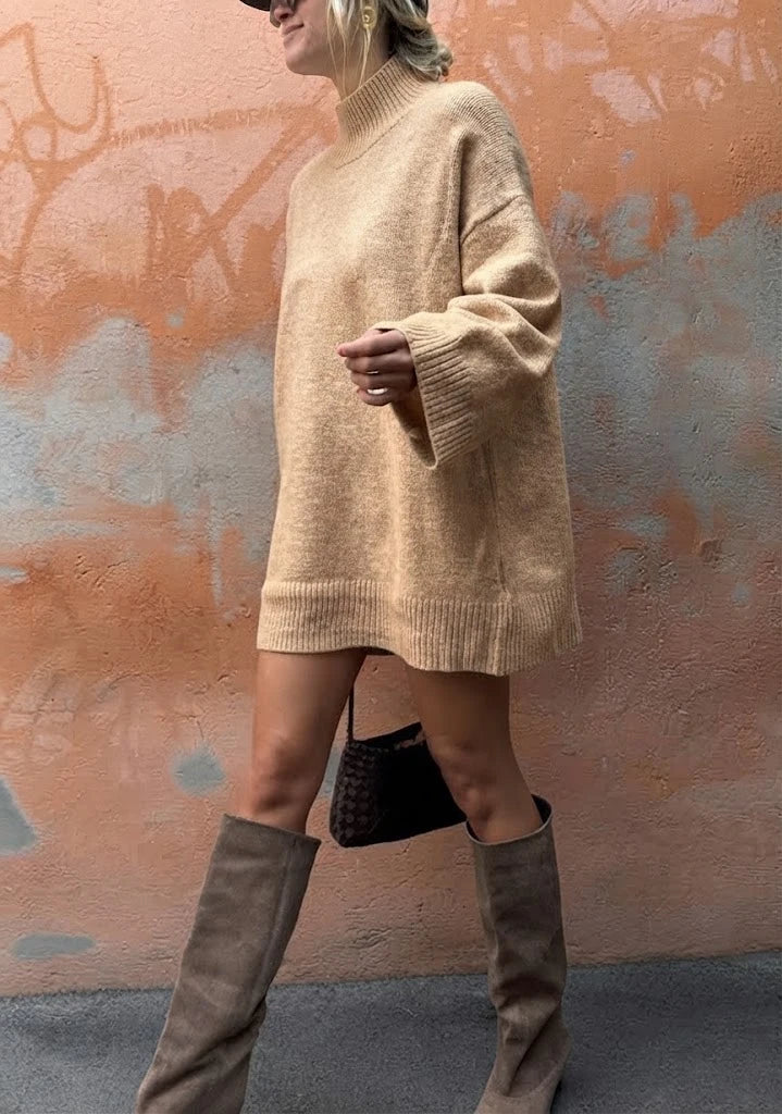 ESTMX3 Beige Wool Maxi Sweater