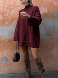 ESTMX2 Burgundy Wool Maxi Sweater