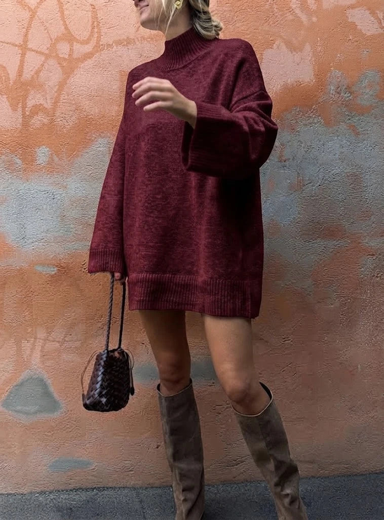 ESTMX2 Burgundy Wool Maxi Sweater