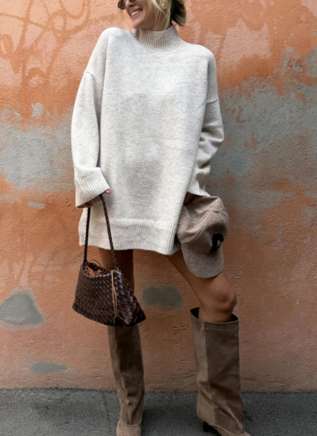 ESTMX1 Ivory Wool Maxi Sweater