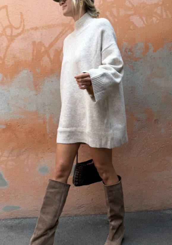 ESTMX1 Ivory Wool Maxi Sweater