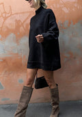 ESTMX8 Black Wool Maxi Sweater