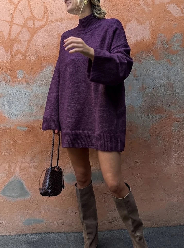 ESTMX6 Purple Wool Maxi Sweater