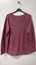 PO8222 Mauve Cozy V-Neck Sweater
