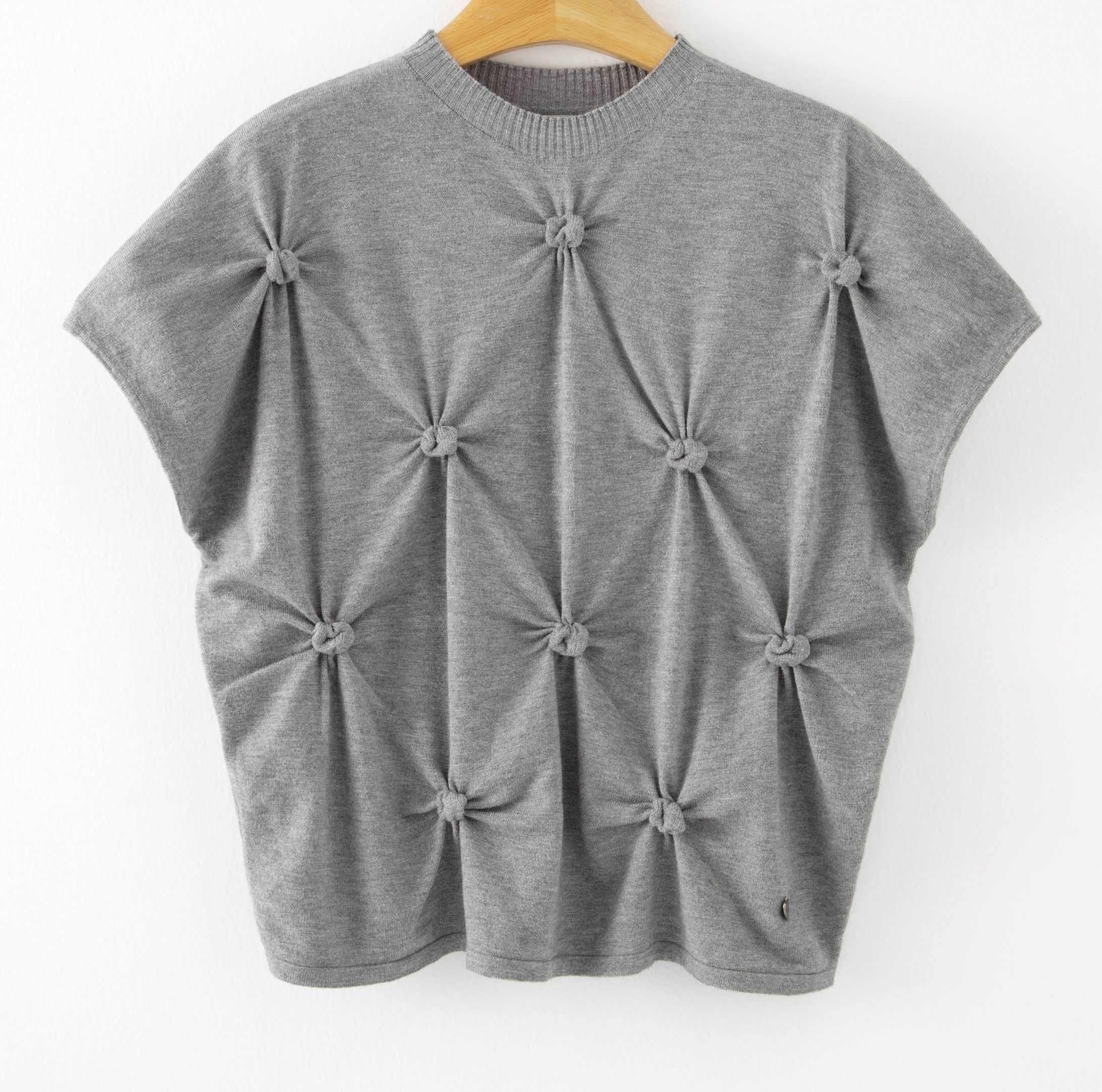 LUHPS3 Grey Handmade Pintuck Sweater