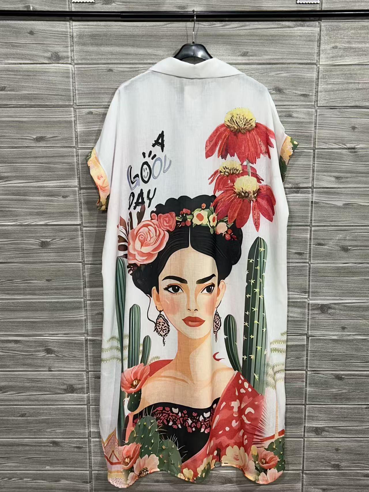 ZOLPS4WH Long Printed Shirt White